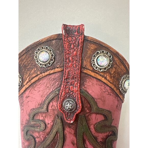 Vintage Style Cowgirl Boot with Spur Rustic Boho Multicolor Wall Decor - Picture 7 of 7